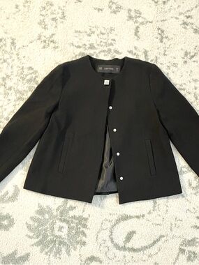 Zara Black Wool Blend Jacket Blazer
